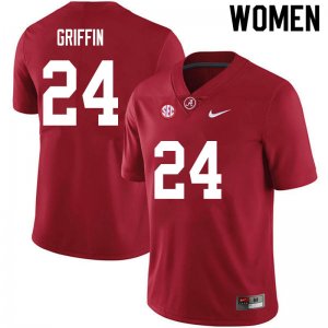 NCAA Women's Alabama Crimson Tide #24 Clark Griffin Stitched College 2020 Nike Authentic Crimson Football Jersey NR17W84ZM